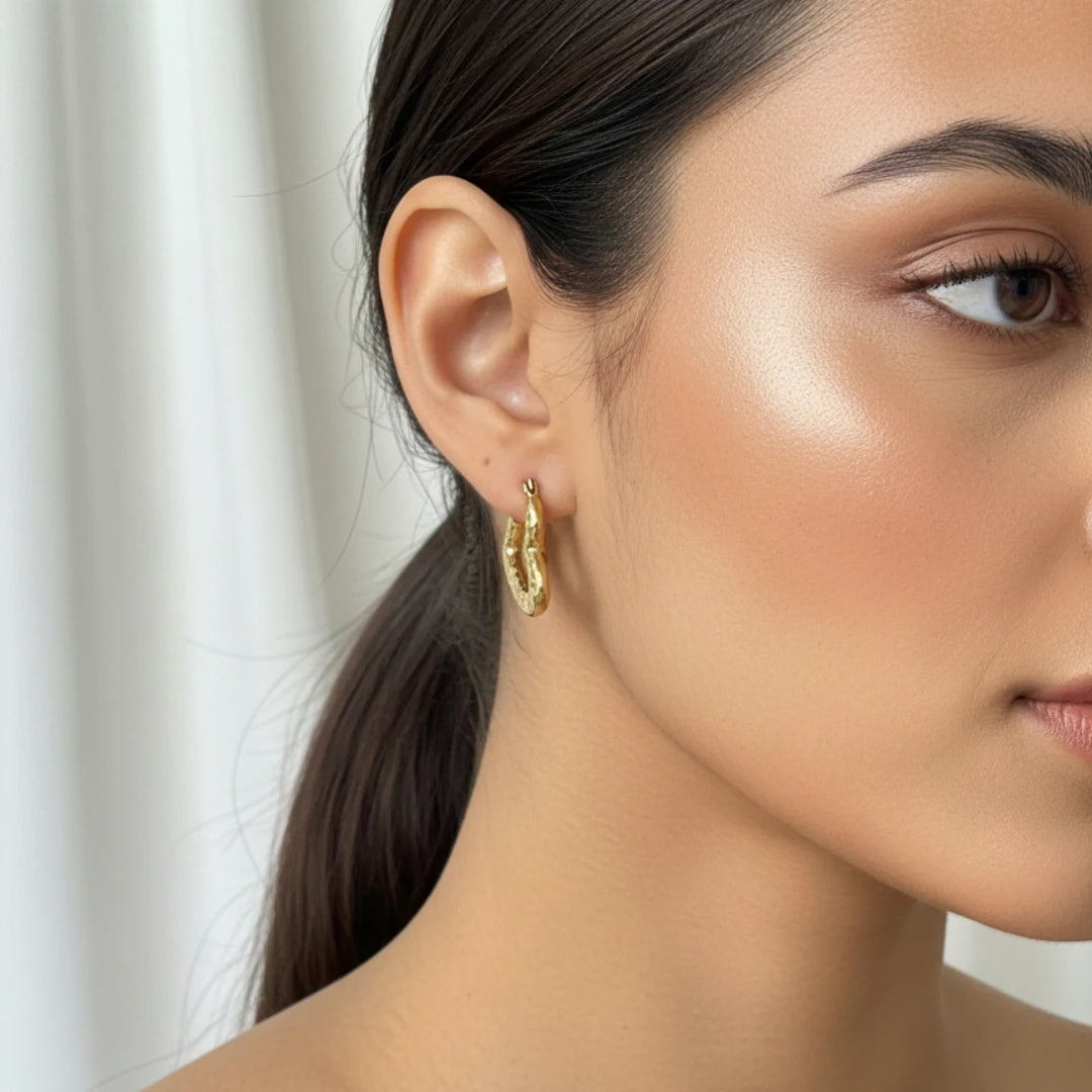 Hammered Heart Hoops